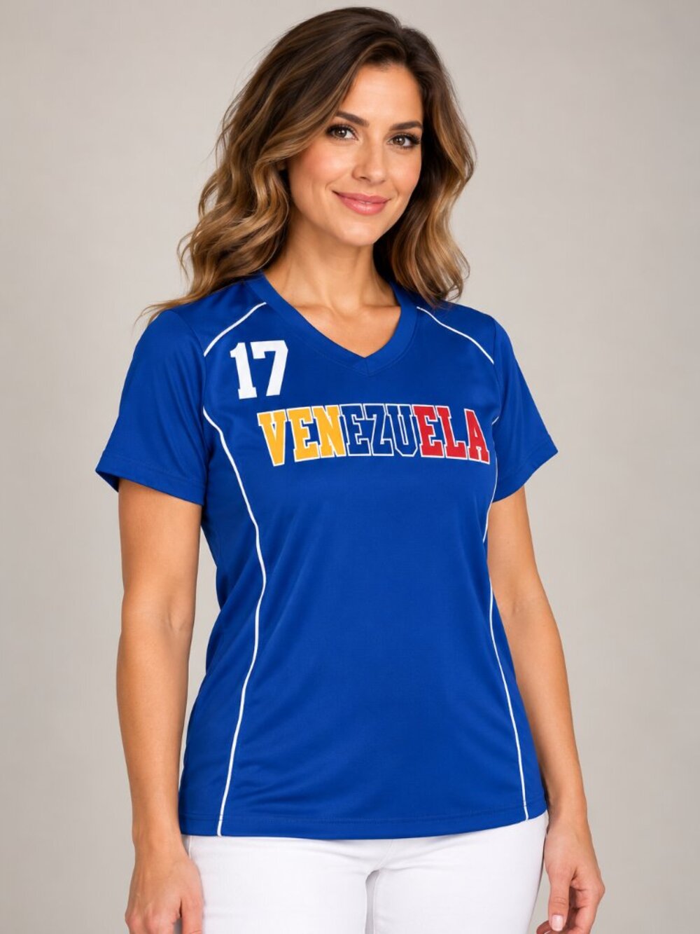 Augusta XL Blue Venezuela #17 Soccer Jersey Athletic Graphic Tee Sports Top